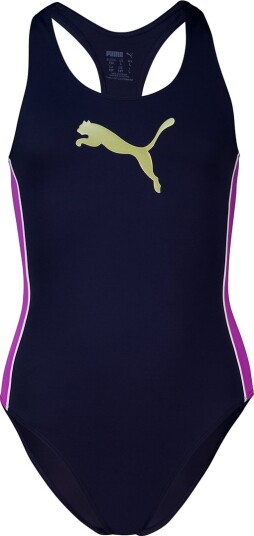 Puma Badedrakt Navy/Elektrisk Orchid Puma 12 år 152 Badetøy Blå Lilla