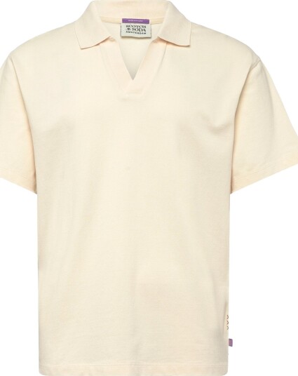 Scotch & Soda 3 Crosses Pique Relaxedfit Garmentdyed Polo Cream L Scotch & Soda 3 Crosses Pique Relaxedfit Garmentdyed Polo Cream L