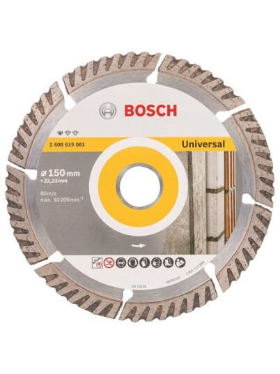 Bosch Diamantkappeskive 150mm for Betong og Murstein Bosch Diamantkappeskive 150mm for Betong og Murstein