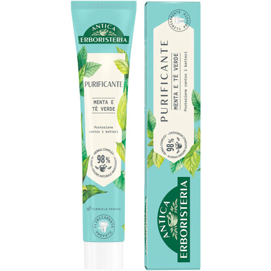 Naturlig urtetannkrem ANTICA Erboristeria Purificante 75 ml. Naturlig urtetannkrem ANTICA Erboristeria Purificante 75 ml.