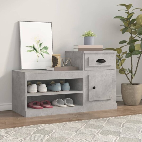 vidaXL Skoskap betonggr? 100x42x60 cm konstruert tre vidaXL Skoskap betonggr? 100x42x60 cm konstruert tre