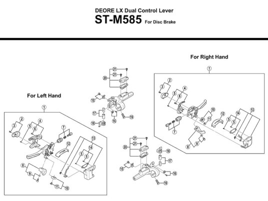 Shimano Deore LX toppdeksel med skrue til venstre girspak modell ST M585