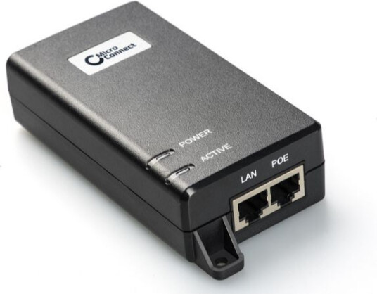 Microconnect - Strøminjektor - Ac 100-240 V - 60 Watt - Utgangskontakter: 1 - Storbritannia - Svart