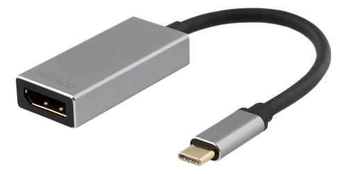 Deltaco USB-C til DisplayPort Adapter 3840x2160 60Hz Romgrå Deltaco USB-C til DisplayPort Adapter 3840x2160 60Hz Romgrå
