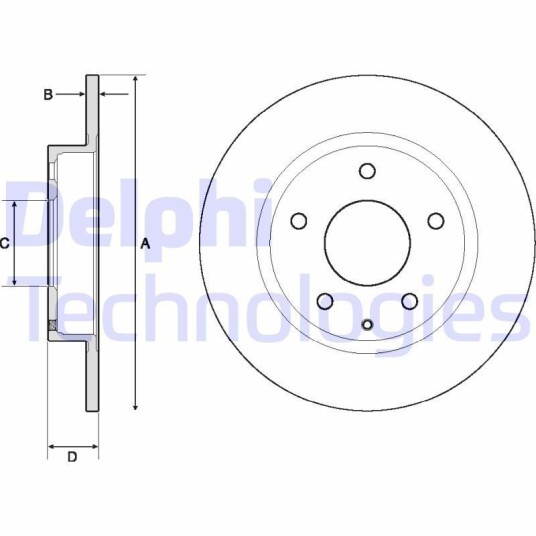 Bremseskive DELPHI BG4707C Bremseskive DELPHI BG4707C