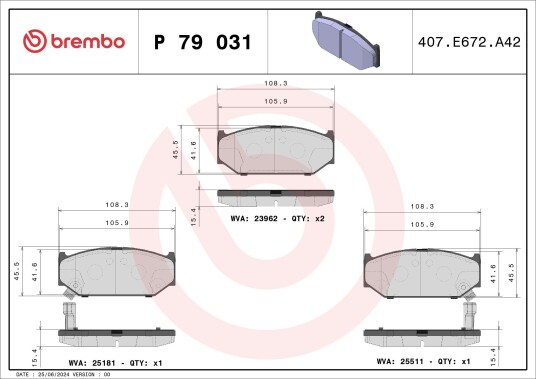Bremseklosser BREMBO P 79 031