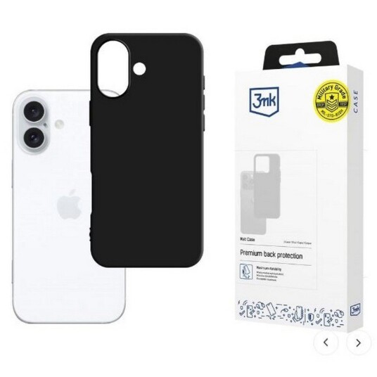 3MK Matt Mobildeksel til iPhone 16 Plus 17 cm Svart