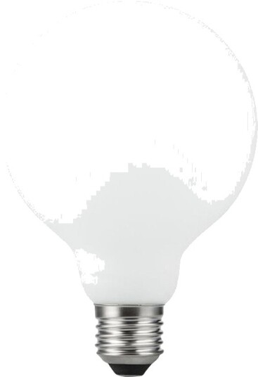 Spl E27 5,5W dimbar LED pære   G95 filament matthvit 550lm 2500K   Dimbar : Dimbar Kulør : Ekstra varm