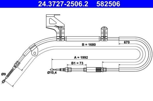 Tautrekk, håndbremse ATE 24.3727-2506.2