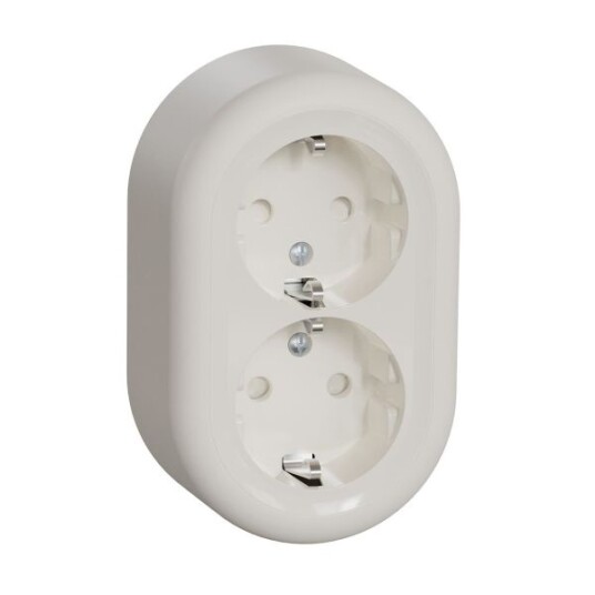 Schneider Electric Renova Stikkontakt 250 V, utenpåliggende, 2-veis Skruetilkobling