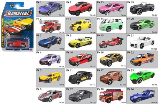 Bil Teamsterz Die-Cast på blister ass