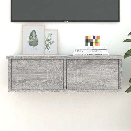 vidaXL Veggskap gr? sonoma eik 60x26x18,5 cm konstruert tre vidaXL Veggskap gr? sonoma eik 60x26x18,5 cm konstruert tre