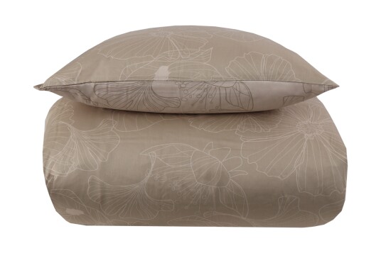 Borg Living Sengetøy 200x220 cm Vendbart design i 100% bomullssateng Big Flower sand Sengesett fra By Night