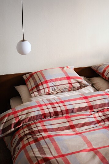 Jotex Dynetrekksett Enkeltseng Beige/rød/blå ELTON 21690100179