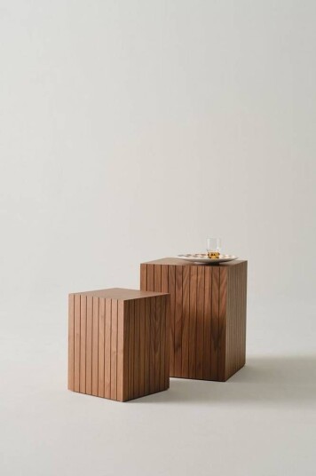 PALANZO sidebord 2-pakke 30x30 cm 40x40 cm Valnøttfiner