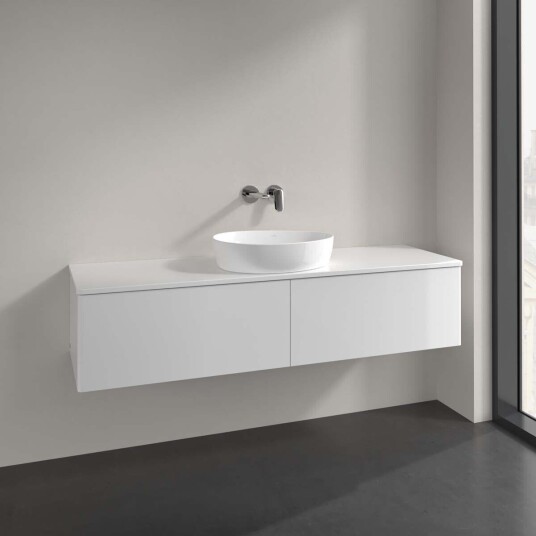 Villeroy & Boch Antao Servantskap med 2 skuffer 160x50x36 cm u/lys Hvit Høyglans Villeroy & Boch Antao Servantskap med 2 skuffer 160x50x36 cm u/lys Hvit Høyglans