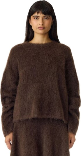 Y.A.S Tilde Long Sleeve Mohair Blend Pullover Brun M Y.A.S Tilde Long Sleeve Mohair Blend Pullover Brun M