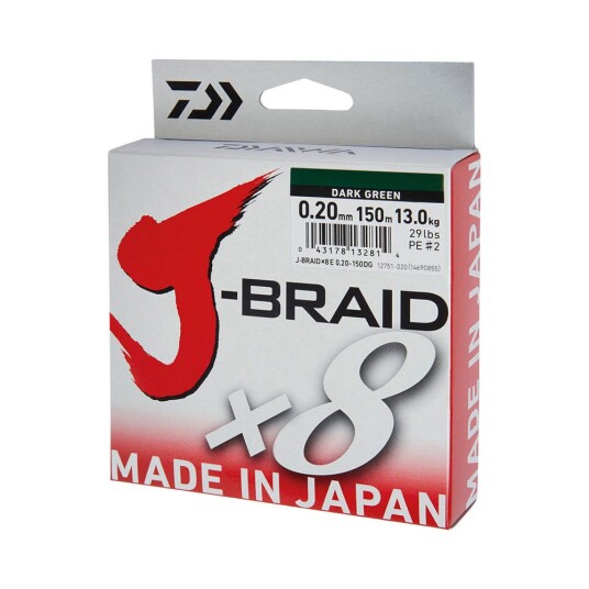 Daiwa J-Braid X8 multifilament sene - 300 meter - 0,16 mm