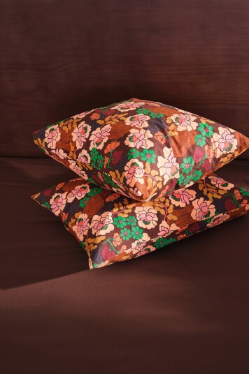 Jotex Putetrekk 2pk 50x60 Cm Økologisk brun/blomstermønster MONAH 21869710105