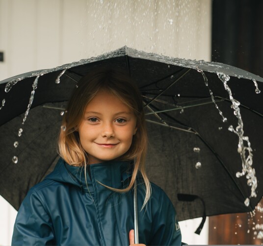 Lindberg Kids" Vestby Rain Jacket Fleece Iron Blue 160