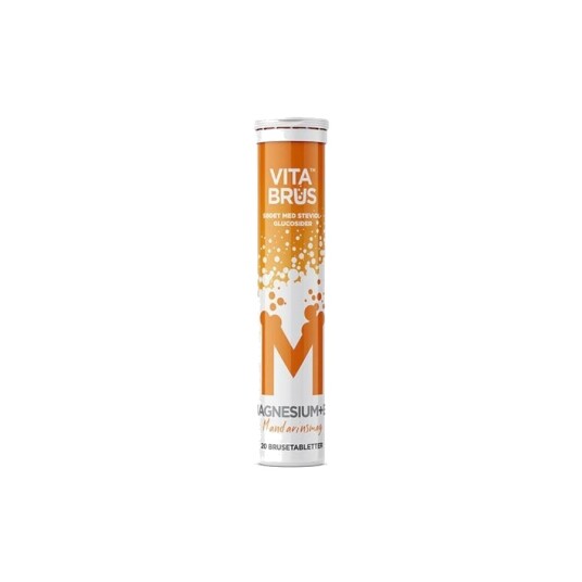 VitaBrus magnesium og vitamin B6 mandarin 20 brusetabletter