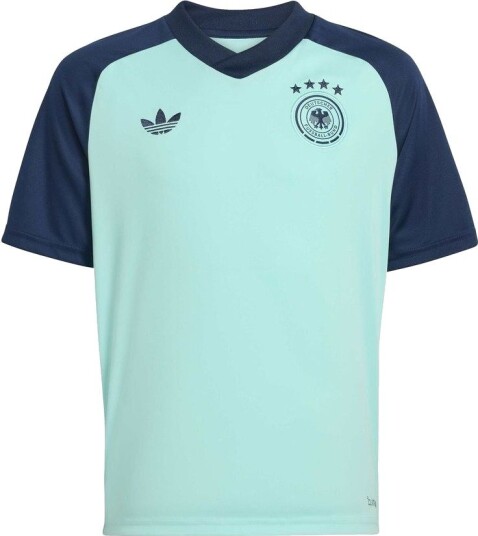 Tyskland Trenings T skjorte Pre Match Borte World Cup 2026 Flash Aqua Barn adidas størrelse 152 cm
