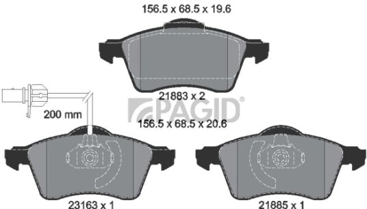 PAGID T1196N Bremseklosser