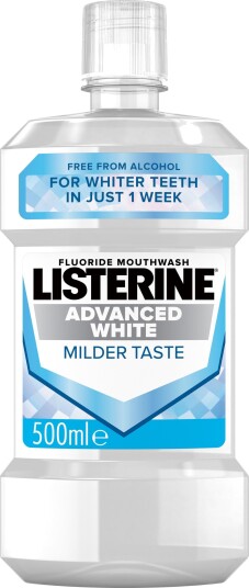 Listerine Milder Taste  Mouthwash Advanced White 500 ml