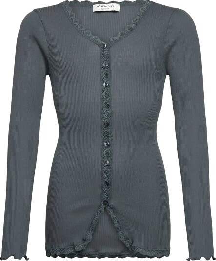 Rosemunde Kids Rkbalta Modal Ls Lace Cardigan Grey 128