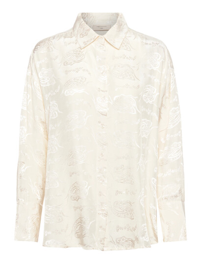 Free/Quent Shirt From Freequent In A Light Material With Allover Print. The Shirt Has A Sim Cream XS