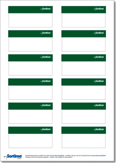 Sortimo Tekstetiketter Bred 12 Stk Mørk Grønn Sortimo Tekstetiketter Bred 12 Stk Mørk Grønn