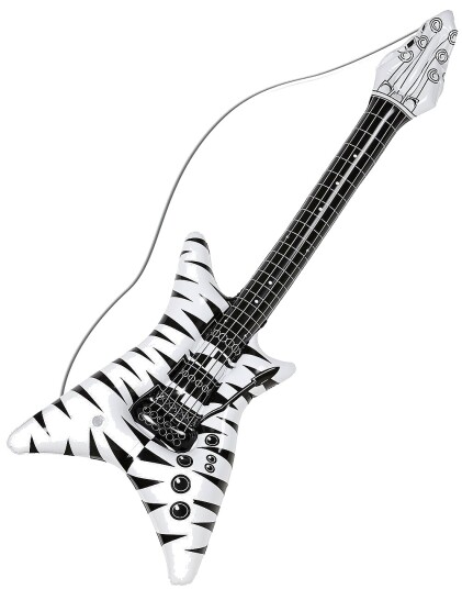 Oppblåsbar Hvit og Svart El Gitar 92 cm