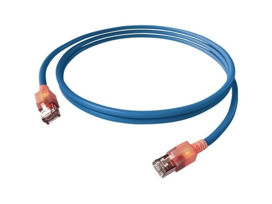 Easylan Cs1obadad0030 Rj45 Netværkskabel Patchkabel Cat 6A S/Ftp 3 M Blå Med Led 1 Stk