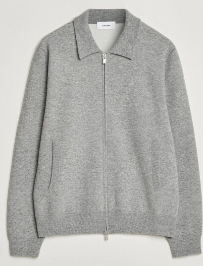 Lardini Knitted Wool Bomber Jacket Grey