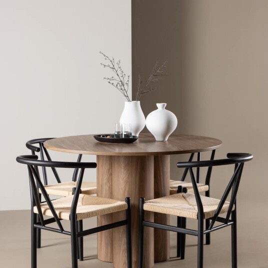 Venture Home Spisegruppe Venture Home Olivia Ø110 med 4 stk Alfons Stoler GR24463