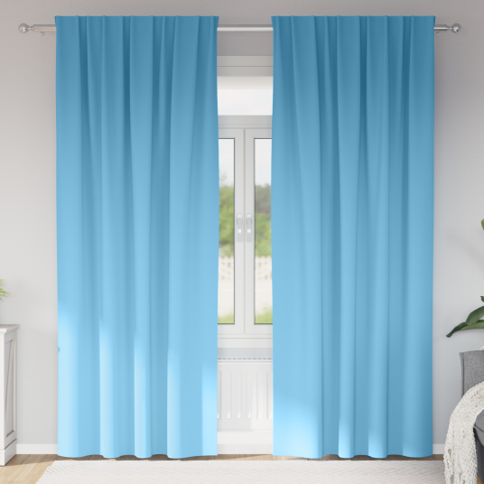 Gardiner med gardiner 2 pcs lyseblå Polyester Gardiner med gardiner 2 pcs lyseblå Polyester