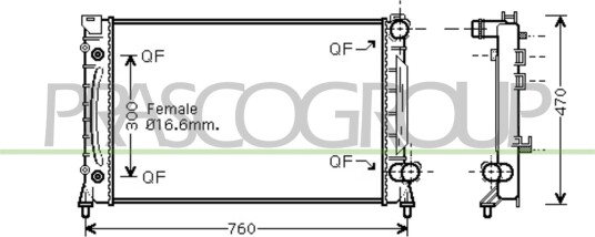 PRASCO AD032R018 Radiator motorkjøling