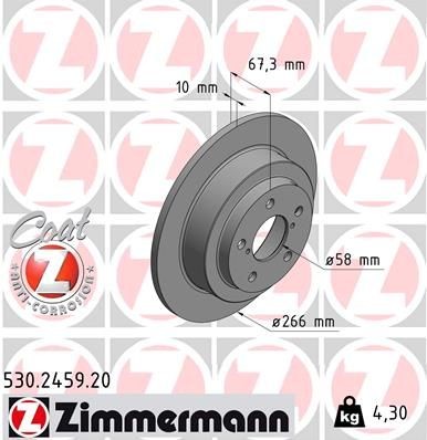 Bremseskive ZIMMERMANN 530.2459.20
