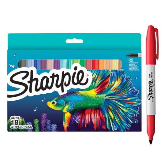 Sharpie Permanent Marker Fine BTS Assorted Colours 18-Blister 2201230 Sharpie Permanent Marker Fine BTS Assorted Colours 18-Blister 2201230