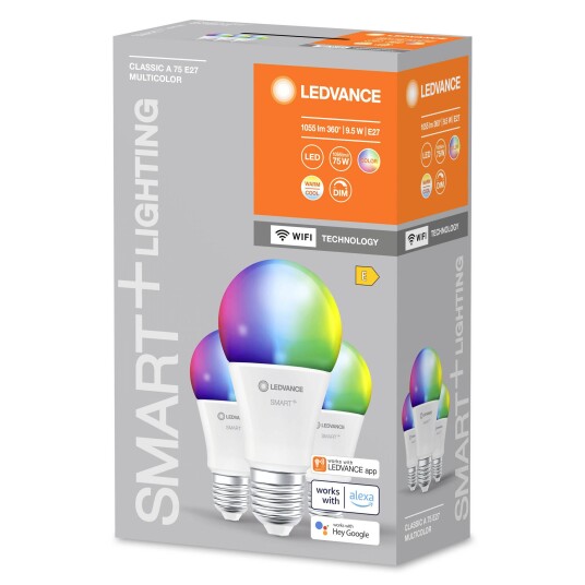 LEDVANCE SMART+ standard 806lm 9WRGBW 60W mat E27 WiFi S