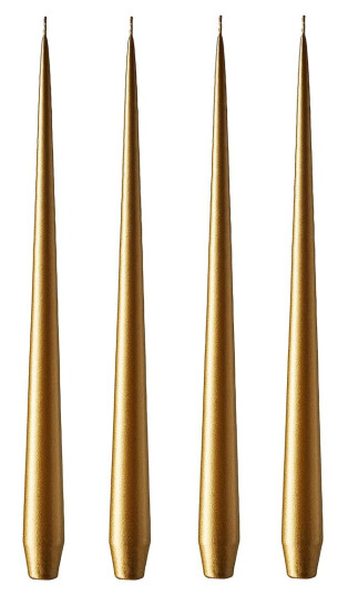 Ester & Erik lys 32 cm 4-pakning metallic Gold