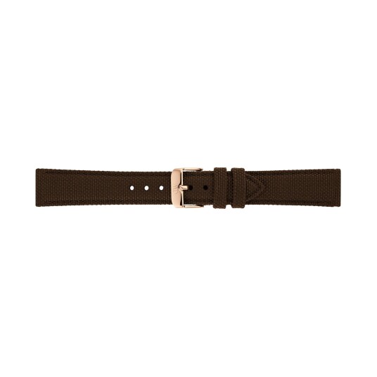 Rose Gold Strap Brown Canvas | DW