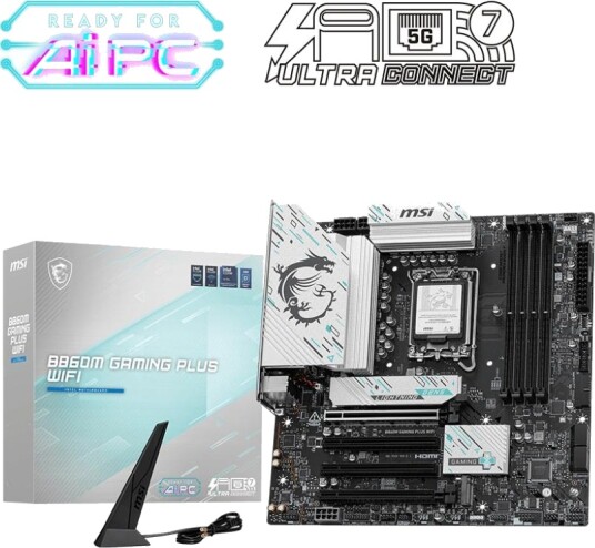 MSI B860M GAMING PLUS WIFI Hovedkort LGA 1851, B860, DDR5, 1x PCIe 5.0, 3x M.2