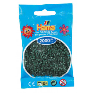 Hama Mini Perler 501-28 Mørkegrønn 2000 stk Hama Mini Perler 501-28 Mørkegrønn 2000 stk