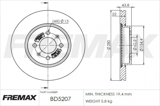 Bremseskive FREMAX BD-5207