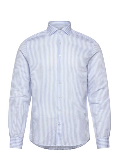 Lindbergh Black 1927: Cotton/Linen Soft Collar Str   Blue   XXL