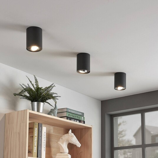Arcchio takspot Jolina rund antrasitt sett med 2 stk aluminium