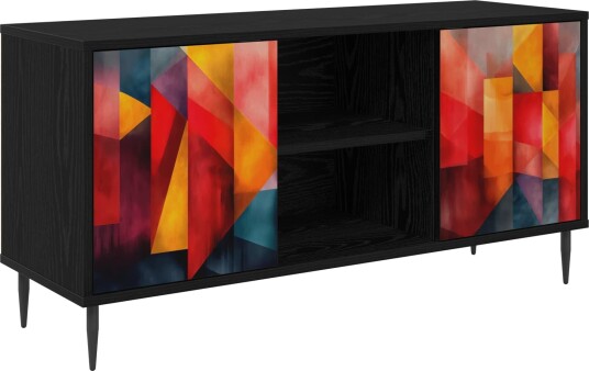 vidaXL TV skap HEESCH 102 x 33 x 51 cm Svart eik Konstruert tre