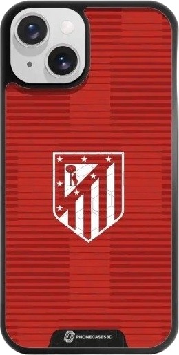 Phonecases3D iPhone 14 Atlético de Madrid 3D mobildeksel, svart