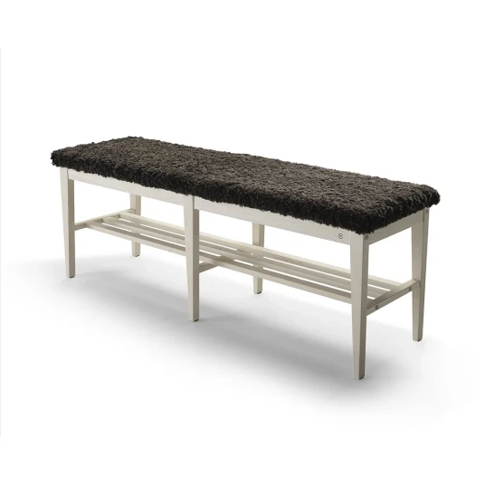 Oscarssons Möbel Nadja Bench 130 cm Hvitoljet ask/safeskinn brun Oscarssons Möbel Nadja Bench 130 cm Hvitoljet ask/safeskinn brun